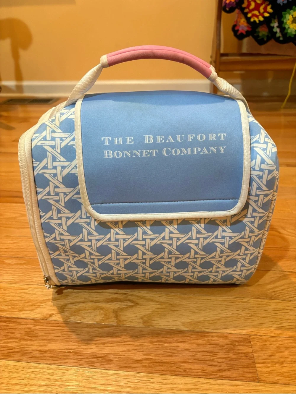 Kanga Cooler Bag Insulated Carry Handle Blue/White The Beaufort Bonnet Compay